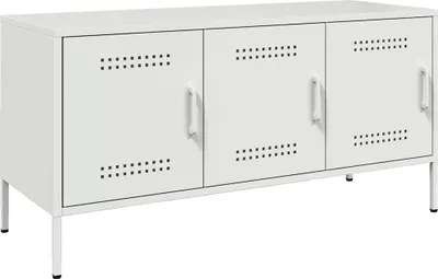 Image de vidaXL Armoire TV blanc 100,5x39x50,5 cm Acier