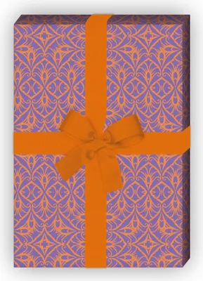 Produktbild von Orientalisches Geschenkpapier Set mit Blumen Mosaik, lila - G8562, 32 x 48cm