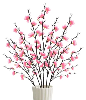 Künstliche Pflaumenblüten, 6 Stück, 55 cm, rosa, für DIY-Deko