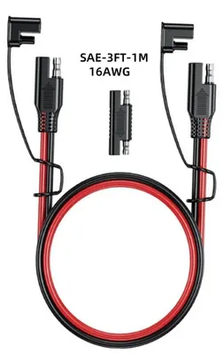Produktbild von Kfz-Zigarettenanzünder-Adapterkabel mit Krokodilklemmen, 12/24 V Stromkabel-Verlängerung, DSAE--16AWG-3FT