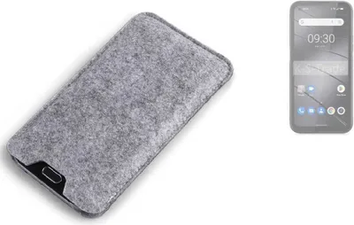 Produktbild von K-S-Trade Filz Handyhülle kompatibel mit Gigaset GX6 Pro Schutzhülle Filztasche Filz Tasche Case Sleeve Handy Hülle Filzhülle grau