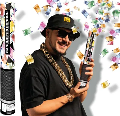 Immagine prodotto di Coriandoli di Carnevale Party Cannone Banconote Euro Celebrazione Capodanno Compleanno Divertimento Evidenziato Adulti, Colore: Multicolore