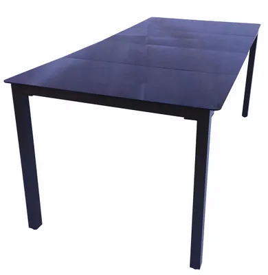 Produktbild von Havebord af glas og aluminium | Spisebord | ca. H. 73 B. 189 x D. 90 cm | Antracit | Balkon bord Havemøbler