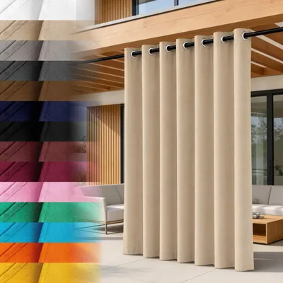 Obrázok produktu pre Lantigo Vonkajší záves Béžová 155x260 cm UV odolný stálofarebný | Terasový záves pergola altánok vonkajší sada
