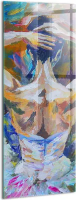 Produktbild von Designer Glasbild - Wandbild - Glas Bild - 50x125 cm - Bemalte Ballerina