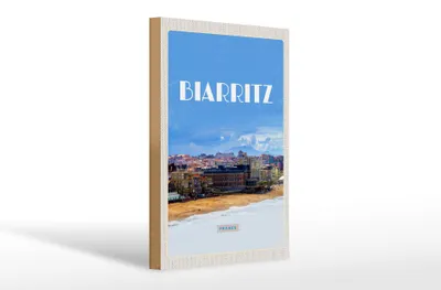 Produktbild von Holzschild Reise 20x30cm Biaritz France Reiseziel Urlaub