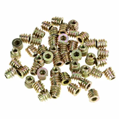 Image de 50Pcs M4*8mm Zinc Alloy Hex Drive Head Furniture Nuts Threaded for Wood Insert