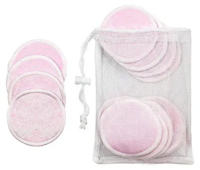 Obrázok produktu pre 16 ks opakovane použiteľných kozmetických tampónov – ružové