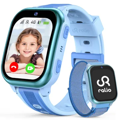 Productafbeelding van Ralio R5 Plus – 4G GPS Kinderhorloge & Smartwatch Kinderen met Gebogen HD-Display – GPS Tracker Kind met Videobellen – Ideaal Cadeau voor Kinderen