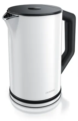 Image de Bouilloire Arendo avec réglage de la température 40 - 100 °C, acier inoxydable, écran LED, 1,5L, 2200W, design double paroi, sans BPA, blanc
