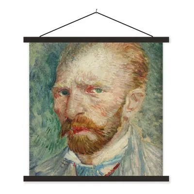 Produktbild von MuchoWow® Textilposter Selbstporträt - Vincent van Gogh 120x120 cm mit schwarzem Rahmen - Aufhängungsset