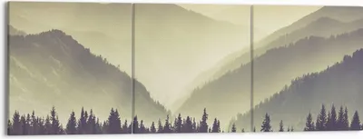 Produktbild von Bild auf Leinwand - Leinwandbild - Berge Wald Natur - 150x50cm - Wand Bild - Wanddeko - Wandbilder - Leinwanddruck - Bilder - Kunstdruck - Wanddekoration - Leinwand bilder - Wandkunst - CA150x50-3820