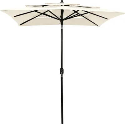 Produktbild von vidaXL Sonnenschirm mit Aluminium-Mast 3-lagig Sandfarben 2x2 m