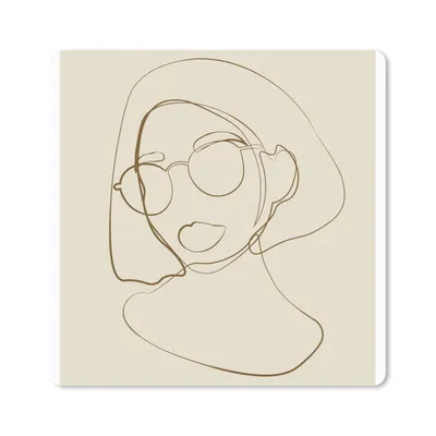 Produktbild von MuchoWow® Mauspad Mousepad Frau - Linienkunst - Minimalismus 30x30 cm - Mousepads - Maus Mat - Pad - Mausunterlage - Gaming