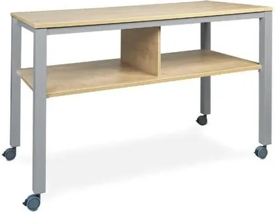 Produktbild von Stehtisch Executive BxTxH 160x80x100cm Gestell grau Platte Melamin buche.