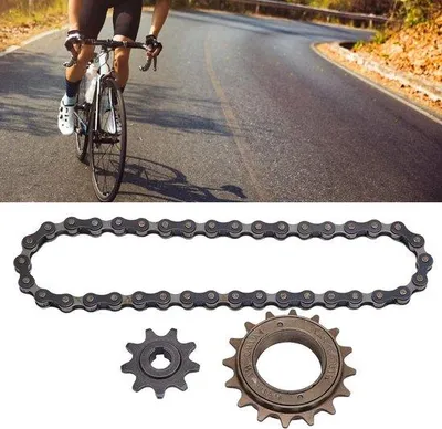 Obrázok produktu pre Súprava reťaze pre horské bicykle s voľnobehom, 16-palcová, 9-rýchlostná, 38-článková reťaz