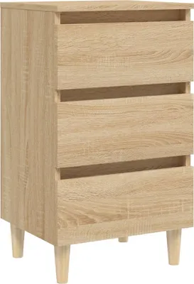 Produktbild von Nachttisch mit Massivholz-Beinen Sonoma-Eiche 40x35x69 cm
