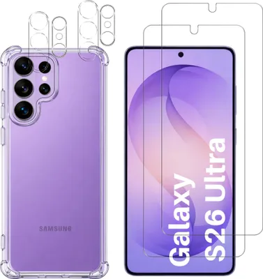 Produktbild von Stoßfeste Hülle für Samsung Galaxy S26 ULTRA und 2 gehärtete Displayschutzfolien und 2 Kameraschutzfolien von Phonillico®
