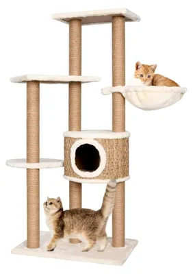 Produktbild von Katzenkratzbaum 126 cm aus Seegras, Katzenmöbel, Kratztonne für Katzen, Aktivitätskratzbäume, Katzenzubehör
