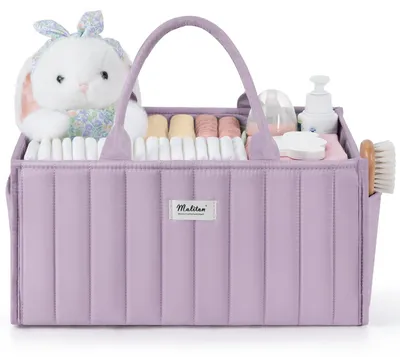 Image de Omgoods - Organisateur de table à langer pour bébé, avec compartiments et poignée, idéal pour ranger les articles de bébé