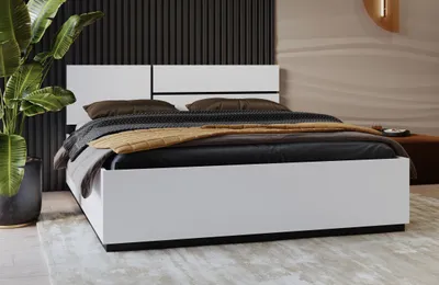 Obrázek produktu pro Manželská postel 180x200 GLENROSE - bílá / černá