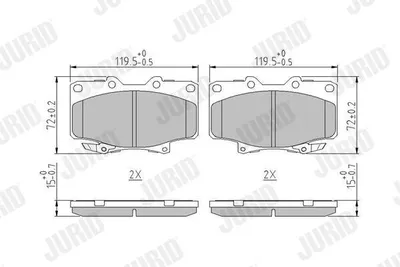 Produktbild von JURID Bremsbeläge Satz Vorne für TOYOTA LAND CRUISER 90 (J9) 572253J