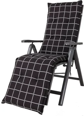 Produktbild von Auflage Relaxliege Milano 2398 anthrazit-grau kariert 170x49x6 cm KETTtex