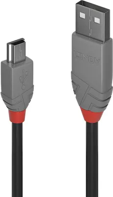 Produktbild von LINDY USB 2. 0 Kabel Typ A/Mini-B Anthra Line M/M 1m