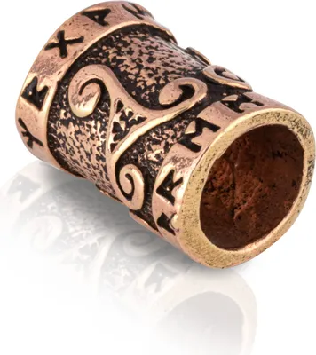 Produktbild von Bronze Bartperle Triskele Germanisch Keltisch Wikinger Herren Haarperle 3159