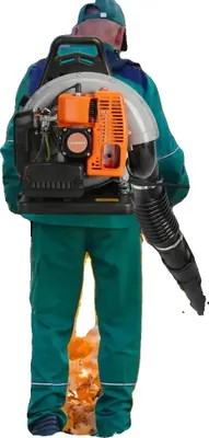 Produktbild von Laubbläser, 63CC Hubraum, 3PS Nennleistung, 665 CFM Luftvolumen, benzinbetrieben, verstellbares Rucksackdesign