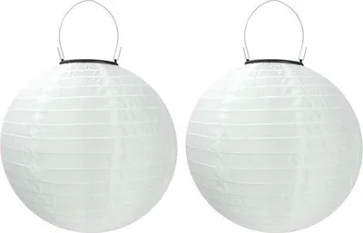 Obrázek produktu pro Sada 2 solárních venkovních svítidel, vodotěsná, 25 cm, bílá