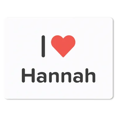 Produktbild von MuchoWow® Mauspad Mousepad Ich liebe - Hannah - Mädchen 40x30 cm - Mousepads - Maus Mat - Pad - Mausunterlage - Anti Rutsch