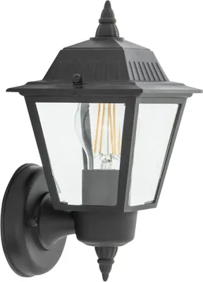 Produktbild von Außenleuchte Wand Aluminium E27 IP44 26 cm hoch Schwarz Rustikal