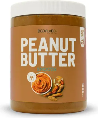 A jar of BODYLAB24 Peanut Butter is shown against a white background.