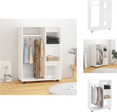 Produktbild von vidaXL Kleiderschrank Weiß 80x40x110 cm Holzwerkstoff -  Kleiderschränke