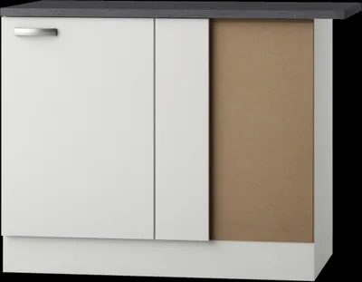 Produktbild von Küchen Eckunterschrank mit Arbeitsplatte Lagos UEL106-9 in weiß 100 cm breit