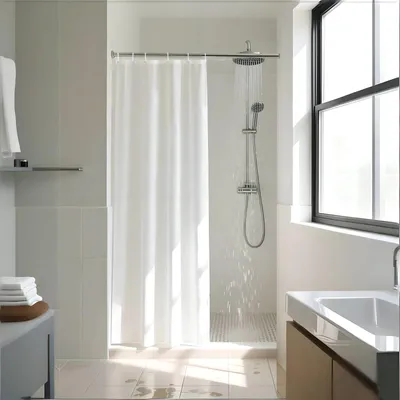 Imagen del producto de Cortina de ducha, blanca, 90 x 180 cm, para el baño
