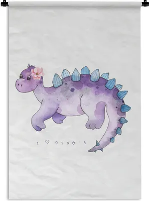 Produktbild von MuchoWow® Wandteppich Wandbehang Dinosaurier - Kinderzimmer - Zitat - Mädchen - Kinder - Rosa - Kind 90x135 cm Tapisserie Dekoration Wandtuch - Baumwolle - Wandskulptur