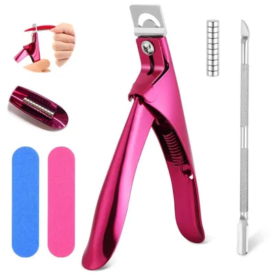 Produktbild von Nagelknipser für Gelnägel Edelstahl Rosa mit Zubehör