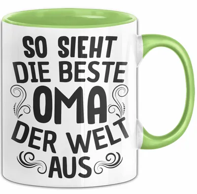 Produktbild von Oma Tasse Geschenk So Sieht Die Beste Oma Der Welt Aus Muttertag (Grün)