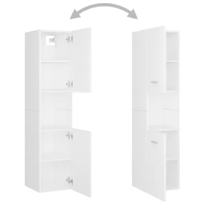 Two white cabinets are shown side-by-side against a white background, with an arrow indicating they can be joined.