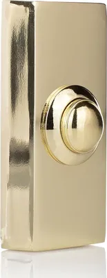 Image de Sonnette de porte d'entrée en saillie filaire, bouton de sonnette en laiton carré hauteur 7cm