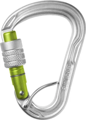 Produktbild von Edelrid 737720000060, Schraubverschluss, Verschlusskarabiner, D-förmig, Aluminium, Hellgrün, Silber, 22 kN