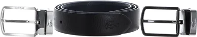 Produktbild von LACOSTE Leder Gürtel Elegance Reversible Stitched Box Belt W90 Noir Marine schwarz dunkelblau