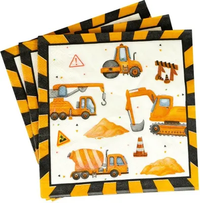 Produktbild von Papiertischservietten „Baustelle“, 20 Stück – Arpex