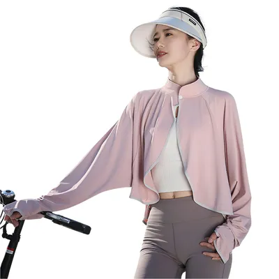 Produktbild von Damen Sonnenschutzjacke, Outdoor UV Schutzkleidung für Wandern Golf Angeln Radfahren, Rosa