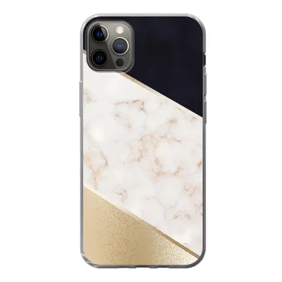 Produktbild von MuchoWow® Handyhülle Schutzhülle Hülle für iPhone 13 Pro Max Marmor - Gold - Rosa Silikon Softcase Handy Hülle - Mobiltelefon