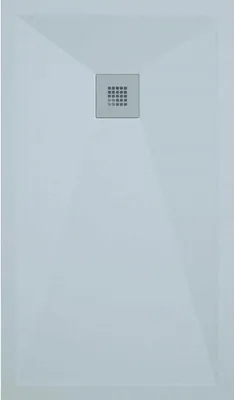Produktbild von Mineralguss-Duschwanne extra flach ONDA Schieferoptik GRAU 90x200 cm  Ablaufschutz in Chrom