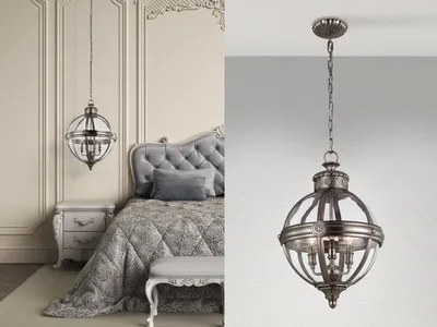 Produktbild von Jugendstil Pendelleuchte Nickel Ø37cm