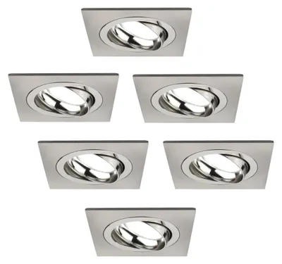 Produktbild von Ledvion 6er Set LED Einbaustrahler Edelstahl 3W dimmbar Kaltweiss